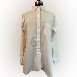 Ann Mashburn White Boyfriend Shirt Button-Up Popover White Poplin Shirt